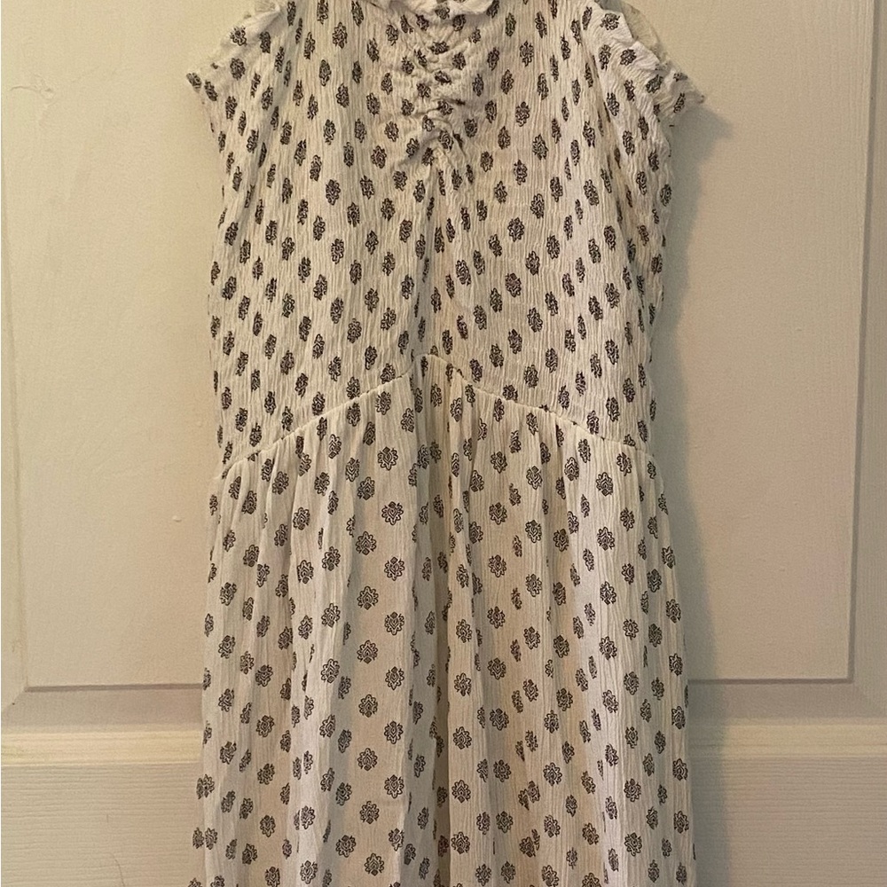 White and Black Patterned Dress